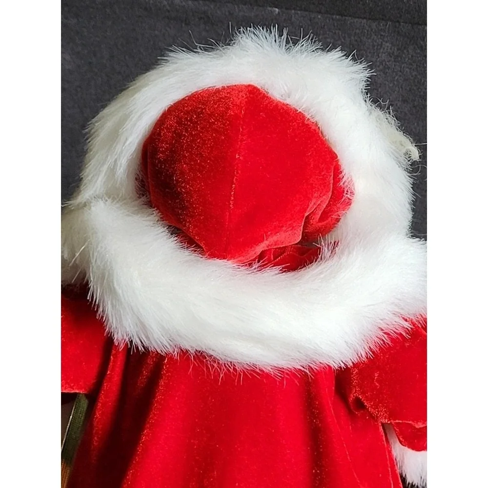 Vintage Old World Santa Claus Christmas  Tree Topper Decor Red Robe